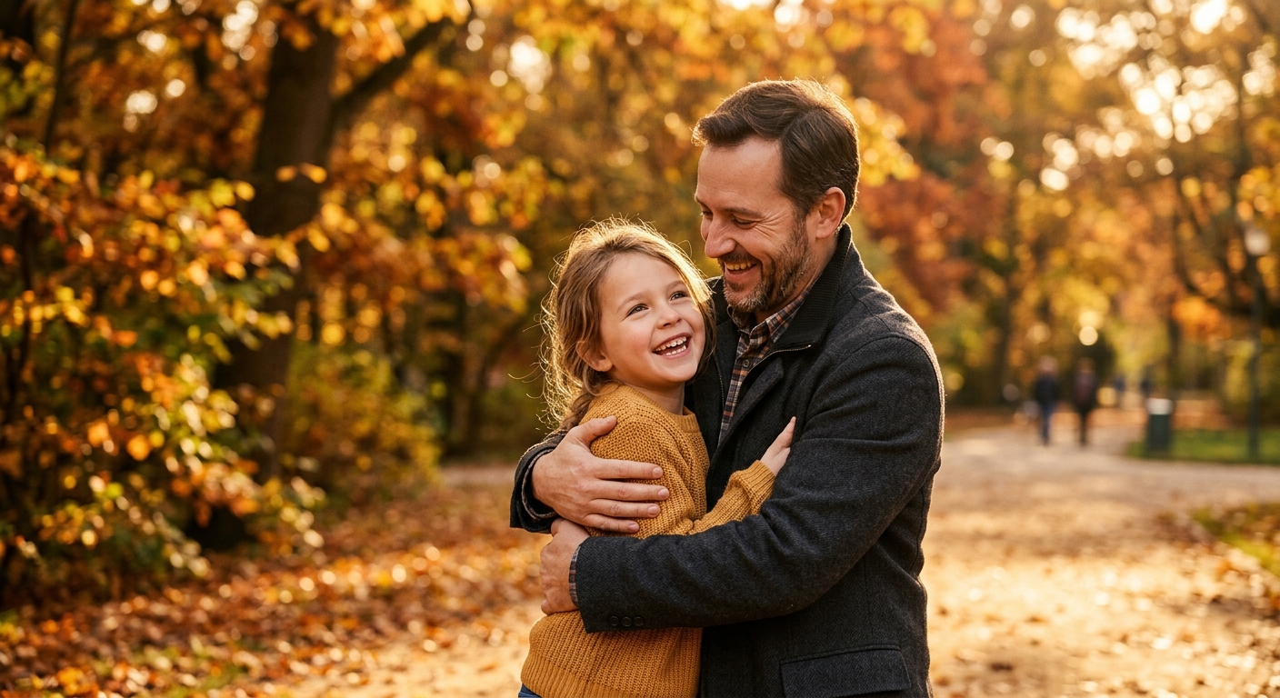Padre abrazando a su hija